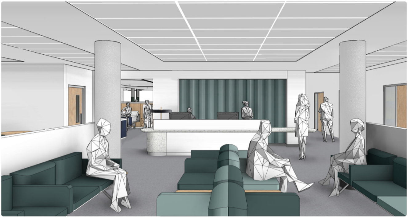 Artist's impression of the new renal unit waiting room