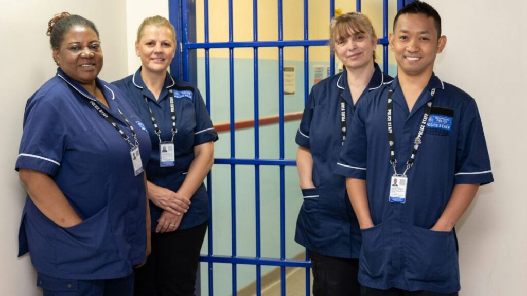Portrait of 4 Metropolitan Police custody nurses