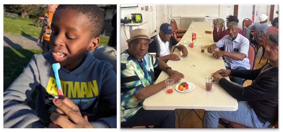 Images of community members including Sen Unity in Wandsworth, and Together Community Centre in Merton.