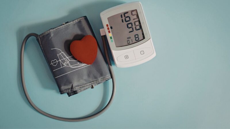 Blood pressure machine with red heart image