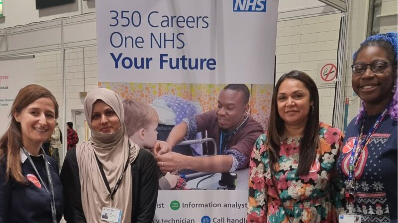 Stand at NHS jobs fair for young people, South Thames College